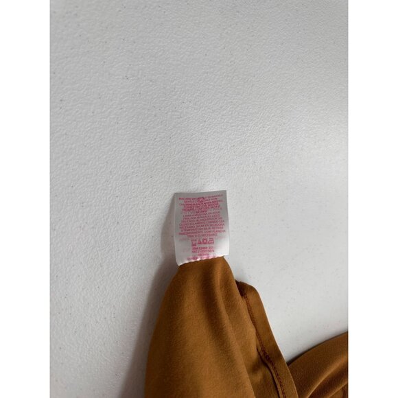 Ruched Button-Down Tunic Shirt Collar Medium NO BOUNDARIES 3/4 Sleeves Brown Y2K - Picture 6 of 8